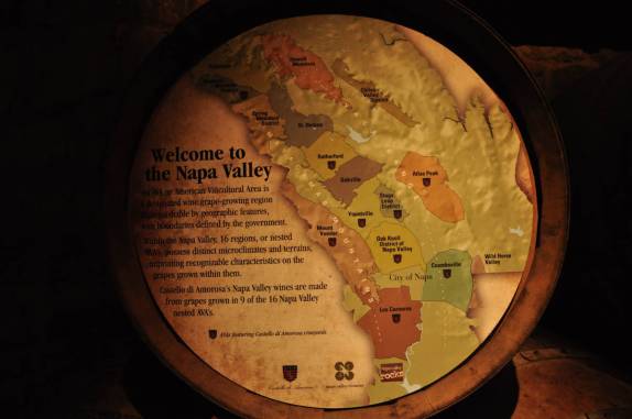 O mapa do Napa Valley, na Califórnia, nos Estados Unidos